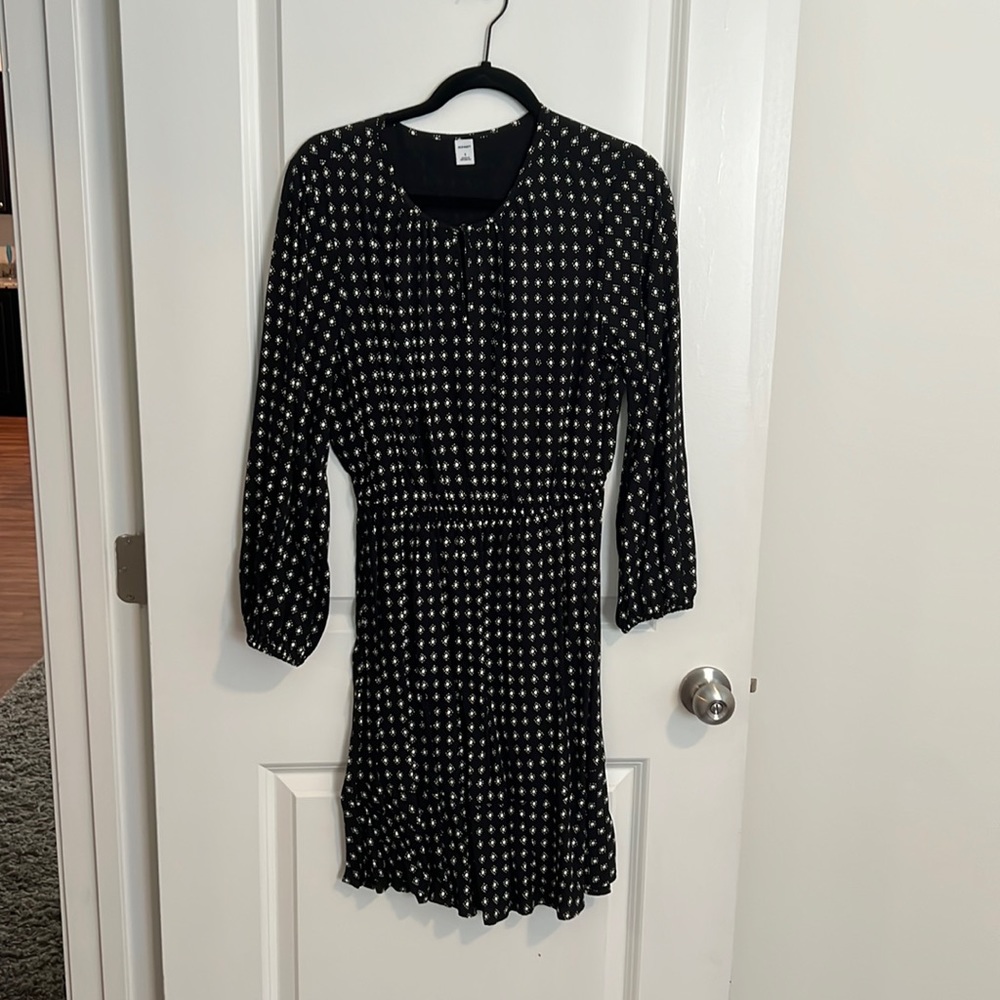 Long-Sleeve Cinch Waist Dress
